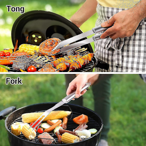 BBQ-tillbehörssats med 2-i-1 bärbar väska och förvaringsförkläde
