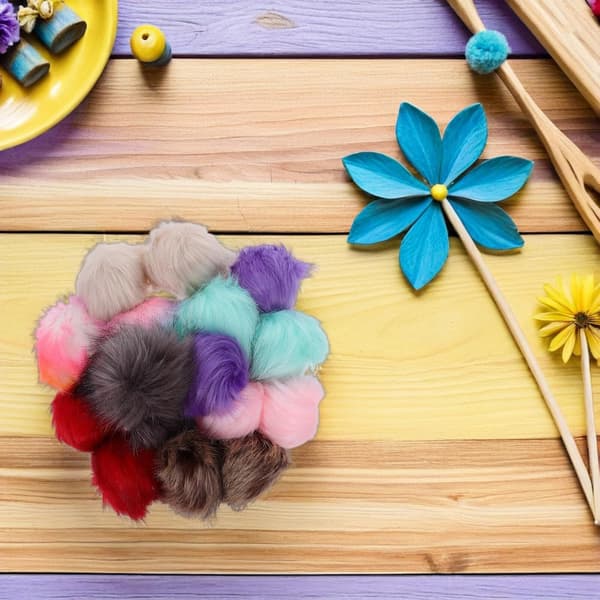 16 stk. kunstige pomponer, bløde, luftige kunstpelsbolde, DIY-hattepynt, elastikbånd, vintertilbehør