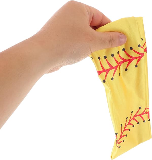 4-pack gula sportpannband för softball – elastiska svettabsorberande bomullshårband