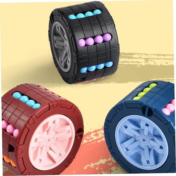 Magic Bean Cube - Pyörivä Pavun Pyörittelylelu Sormenpäiden Rentoutumiseen Musta Magic Cube (1 kpl, Musta)