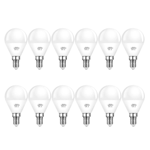 12 stk 6W E14 G45 LED Globe Pære 600lm SMD2835 Halogen