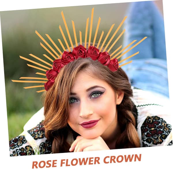 Blomsterhodebånd Krone Kvinner Blomsterkrone Gotisk Tilbehør Halloween Cosplay Hodebånd Kvinner Blomsterhodeplagg