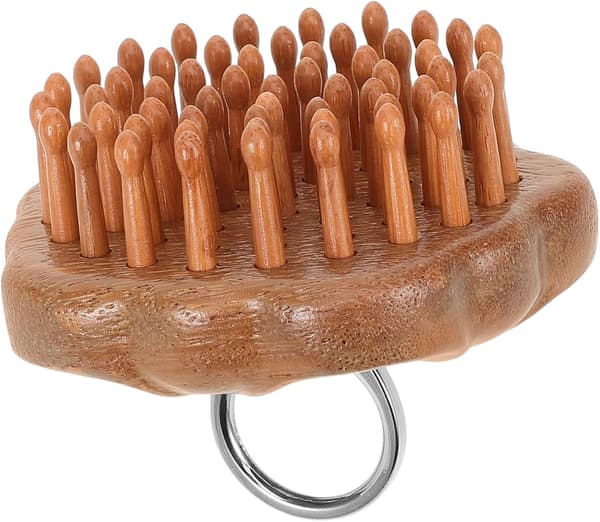 Naturlig sandeltre hodebunnsmassasjekam Trehårverktøy Ingen statisk solid design