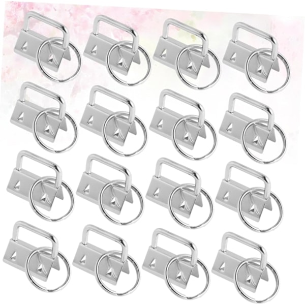50st Nyckelring Nyckelbricka Hårdvara 25mm Silver Robust Metall