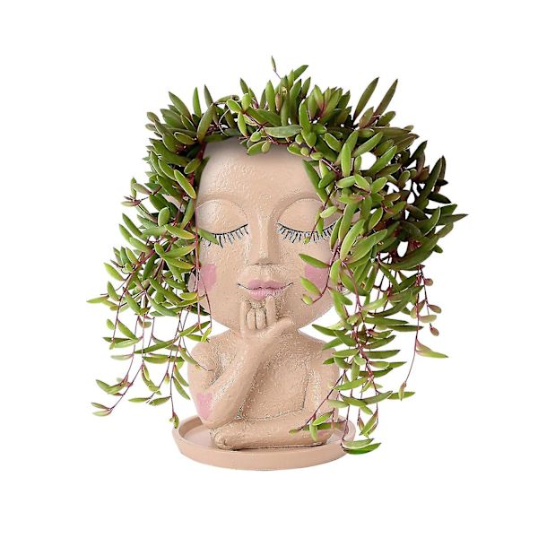 Hodeplanter Ansiktsblomsterpotter Harpiks Innendørs Utendørs Morsom Potte