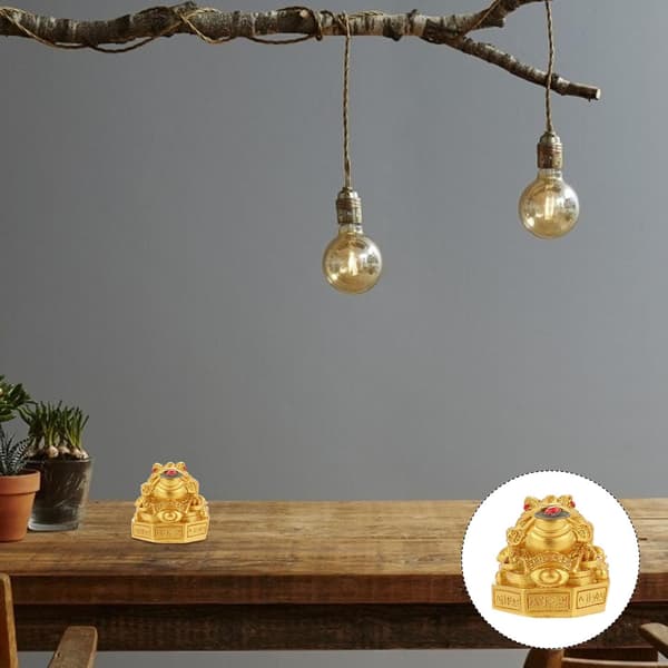 Skrivbordsgroda Skulptur för Kontor och Inomhusbruk, Hartsmaterial