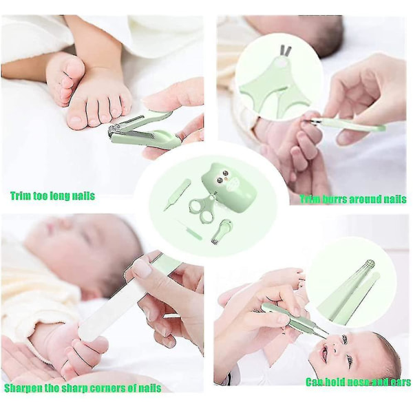 4 i 1 ugle baby manicure kit baby neglefil pincet til baby dreng og baby pige