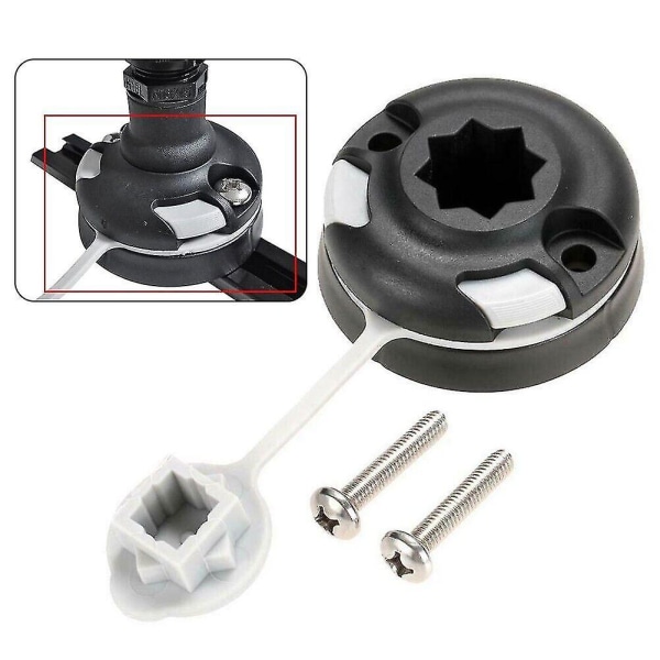 Kajak Flagstang Base Rail Mount Udskiftning Til Marine Yacht Fiskeri Båd Kano. (sort+hvid) 1 stk)