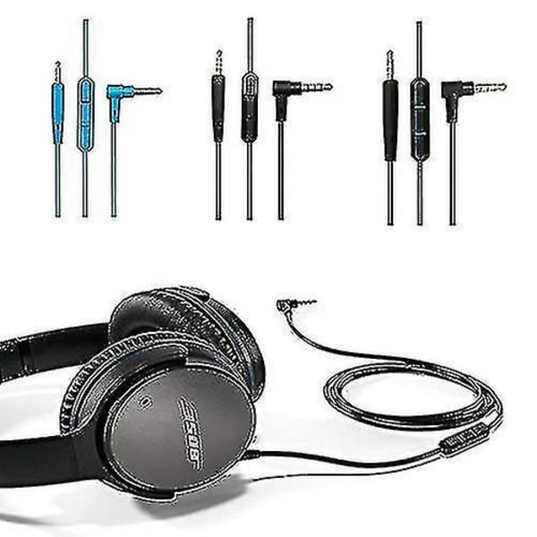 Udskiftningslydkabelledning til Bose Quietcomfort Qc25 Qc35 Hovedtelefoner med Inline Mic Volumenkontrol - yuhao blue