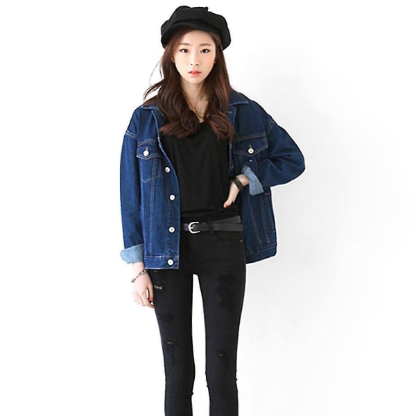 Spring Girl Cowboy Coat Loose Long Sleeve Denim