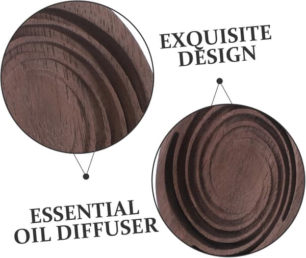 Træ Aroma Diffuser Rund Hvirvel Valnød Æterisk Olie Diffuser Træ Bil Interiør Diffuser