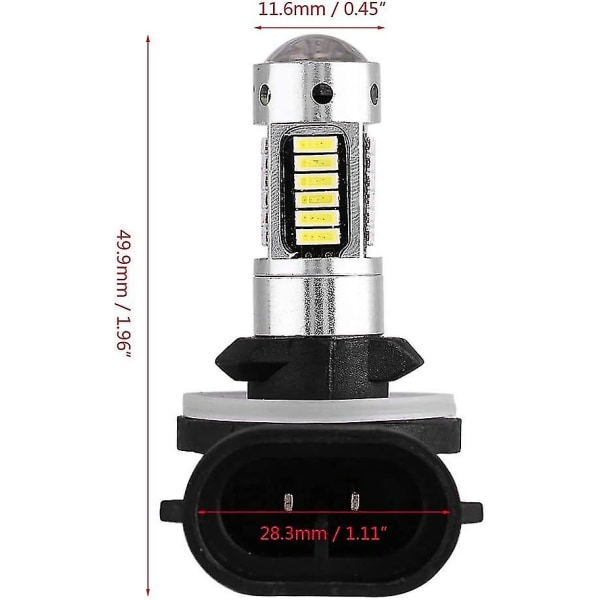 Auton ajovalon LED-sumuvalon polttimo Valkoinen auton sumuvalon ajovalo (musta) (2 kpl)