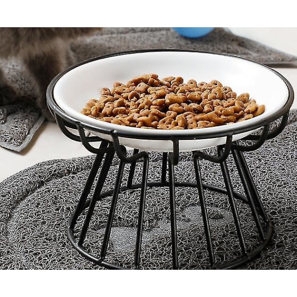 Keraamiset kohotetut kissan astiat Lemmikkieläinten ruoka-vesikulhot metalliteline