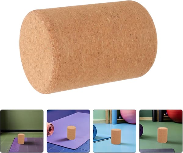 2 kpl tiheää luonnonkorkkijoogarullaa 5x15cm Mini lihashierontasylinteri