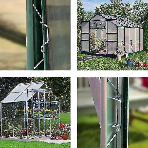 Kasvihuoneen lasituskiinnikkeet lasilevyjen kiinnitys ruostumattomasta teräksestä päällekkäin puutarhanhoito 50 kpl W+z pidikkeet