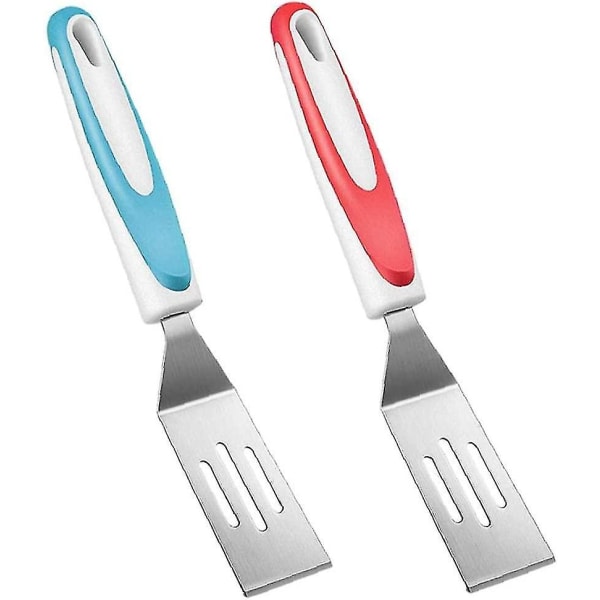 Mini Brownie Serverspatel, Rustfritt Stål Kutte- og Serveringsspatel Kakespatel, Mini Egg Turner (blå oransje) (2 stk)