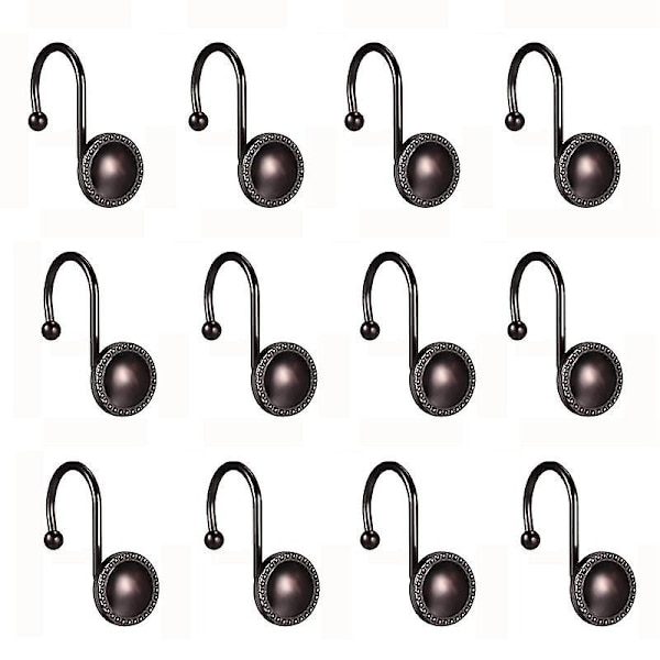 Duschdraperihakar, Dekorativa Duschdraperihakar Ringar, 12 st Rostfria Duschhakar för Badrum