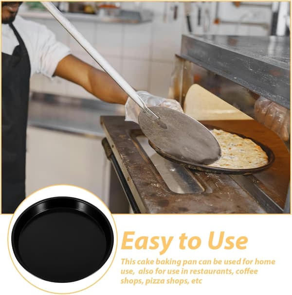 Pizzapanne i karbonstål, rund, non-stick bakebrett, 10 tommer, solid non-stick overflate