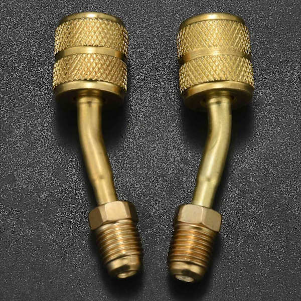 R410a Adapter 5/16 Tommer SAE Hun-Hurtigkoblinger Til 1/4 Tommer SAE Han-Flare, 2 Stk 45 Graders Vinkel (forvirrende)-yuhao