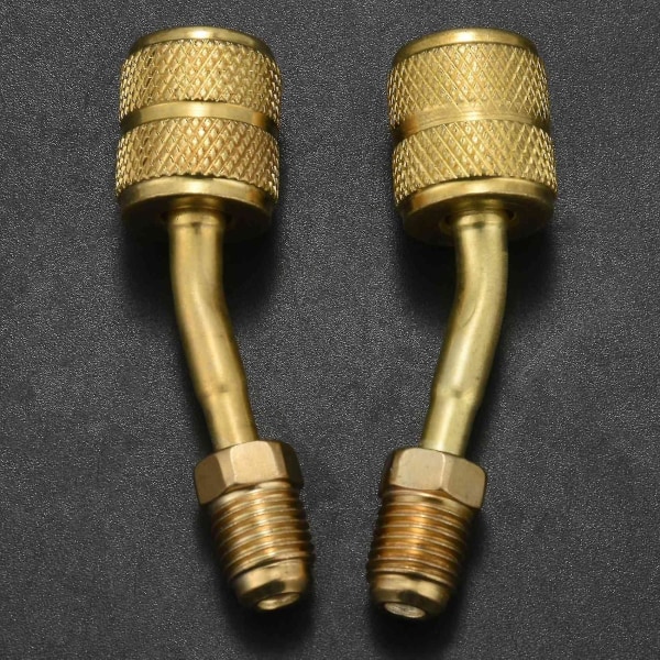 R410a Adapter 5/16 Tommer SAE Hunn Kvik Koblinger Til 1/4 Tommer SAE Hann Flare, 2 Stk 45 Graders Vinklet (forvirrende)-yuhao
