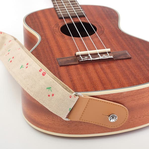 Justerbart elektrisk gitarbelte i solid bomullslin og lærmateriale, stilig gitar skulderstropp