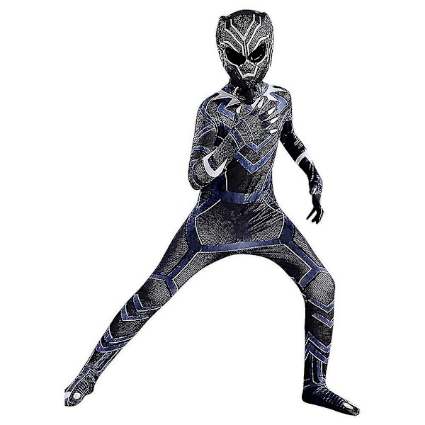 Panther Kostume Børn Drenge Superhelt Fancy Up Jumpsuit Performance Bodysuit G 7-8 Years