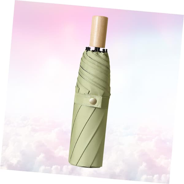 Bärbart 3-sektions hopfällbart sol- och regnparaply med UV-skydd, svart beläggning