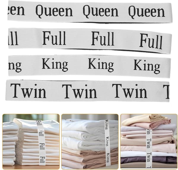4 stk elastisk lakenbånd oppbevaringsstropper hvit polyester justerbar elastisk design moteriktig