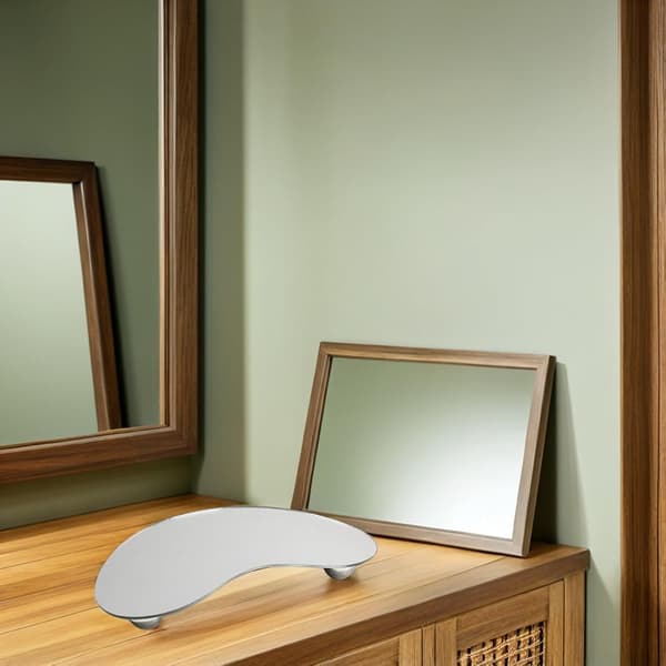 Sølv Uregelmæssig Vanity Bakke Parfume Organizer til Vanity Akryl og Rustfrit Stål Månemønster Bakke