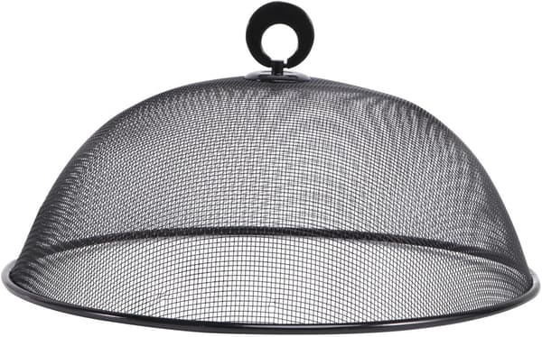 Matkuppel i rustfritt stål med fluenetting for utendørsbord og campingbruk