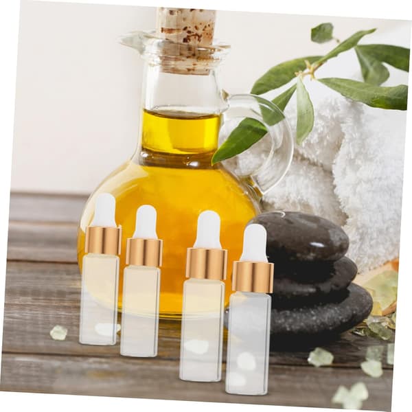 50 st 5 ml mini eteriska oljeflaskor flytande förpackningar för resetillbehör guldaccent