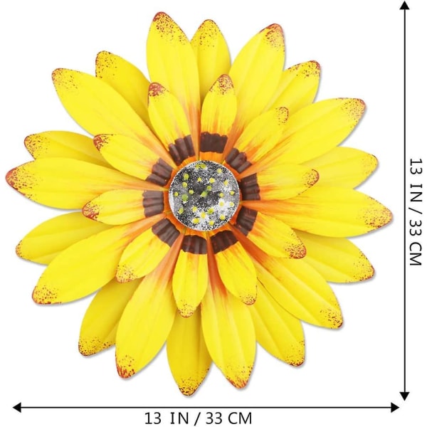 33cm Metal Blomster Væghængning Multi-lags Blomster Væghængning Væghængning Dekorationer