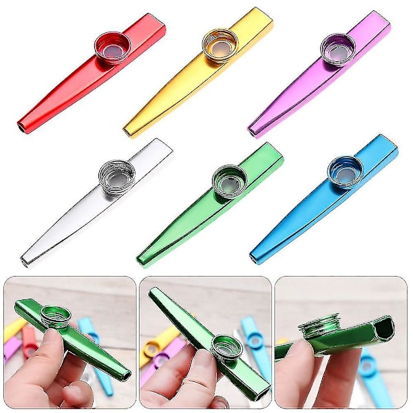 Begynnerfløyte Instrument Barn Bursdagsgave Metall Kazoo Treblås 1stk-sølv