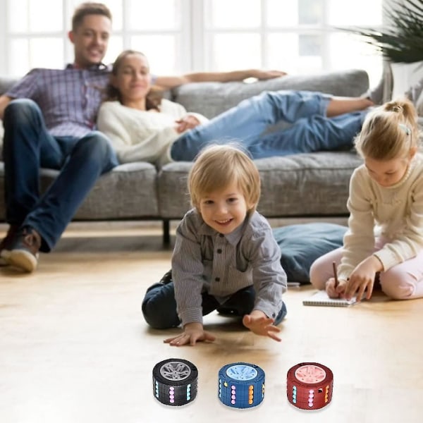 Magic Bean Cube - Pyörivä Pavun Pyörittelylelu Sormenpäiden Rentoutumiseen Musta Magic Cube (1 kpl, Musta)