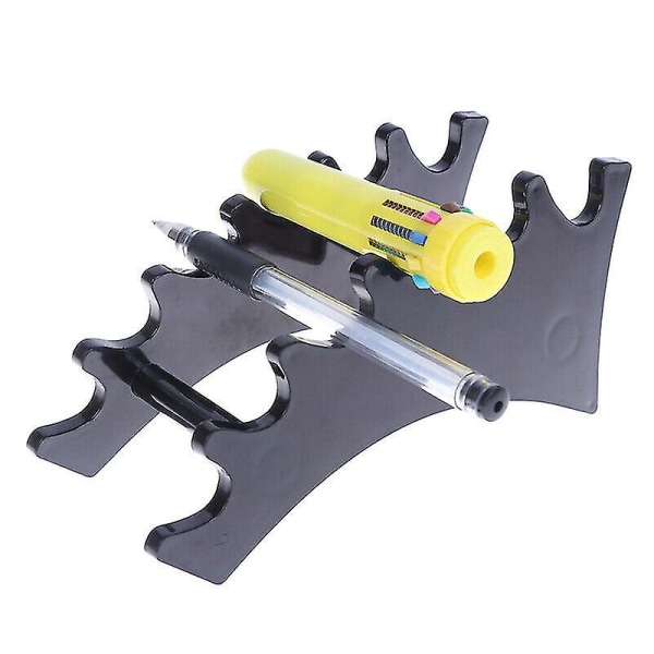 Pen Display Holder Akryl Stativer Makeup Stativ Organizer Holder 6-lags. (sort) (1 stk)