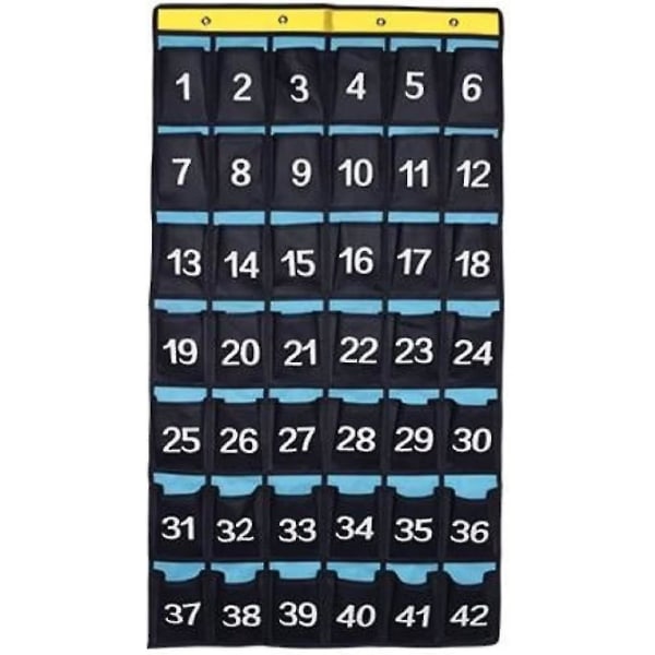Numeroitu organizer luokkahuoneen taskukaavio matkapuhelimille (36 taskua)