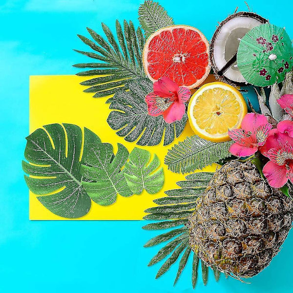 Konstgjorda Löv 60 Stk Artificiella Tropiska Palm Monstera Stjälkar