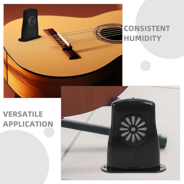 6 stk. lydhulsluftfugter instrumentluftfugter bærbart design ABS-materiale sort til guitarvedligeholdelse