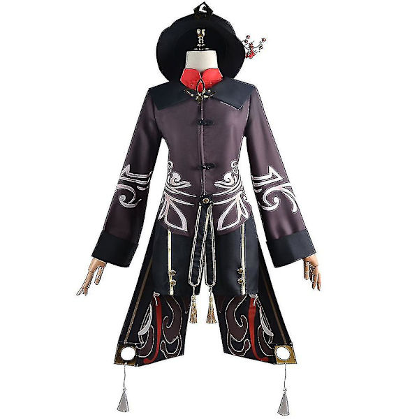 Genshin Impact Hu Tao Kostym Fancy Up Outfits Fransar Byxor Uniform Se XL