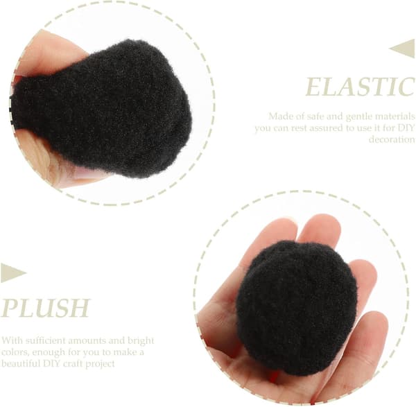 50 stk. sorte 4 cm højelastiske pomponkugler DIY-håndværk fluffy kugler til tøj, hatte, tilbehør, huepynt