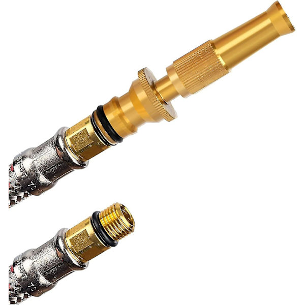 Solid Heavy-duty Have-slange Dyses Messing Justerbar Slange Dyses, Højtryks Justerbar Sprøjte Slange Ender, til Bil eller Have - Solid Messing Beslag