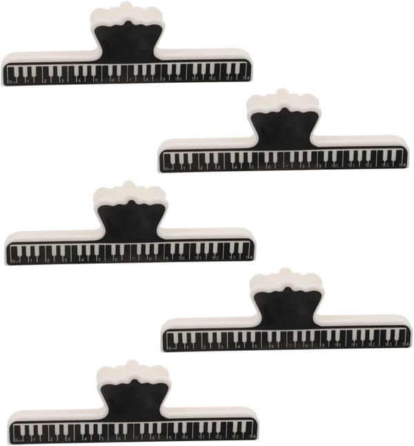 5 stk. Notestativklemme Musikk Sideholder Solid ABS Klassisk Design Elegant Utseende Allsidig Bruk