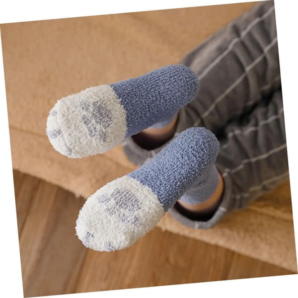 6 par katteklo fleece rørstrømper fleece varme strømper til drenge og piger fluffy vintervarme sokker