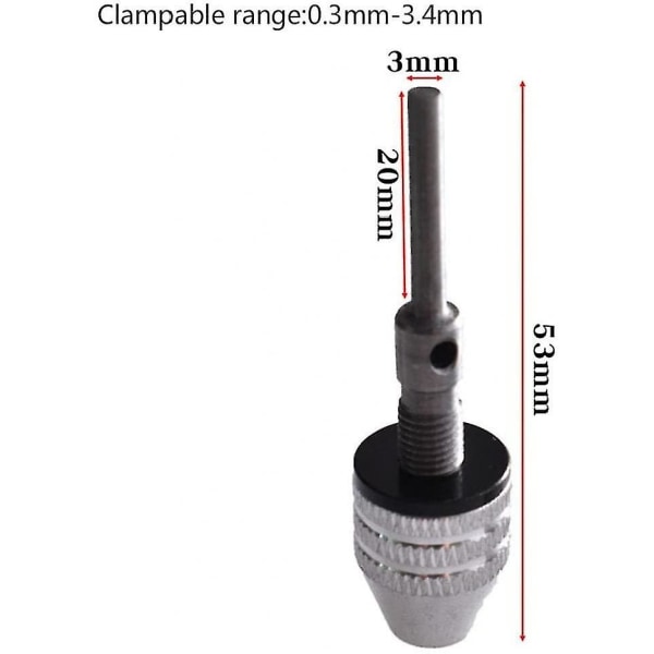 0,3-3,4 mm - Elektrisk sliptillbehör för nyckellös chuckadapterkonverter