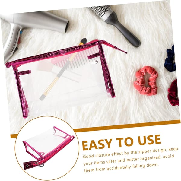 4 stk. gennemsigtig makeuptaske makeup organizer pung med lynlås