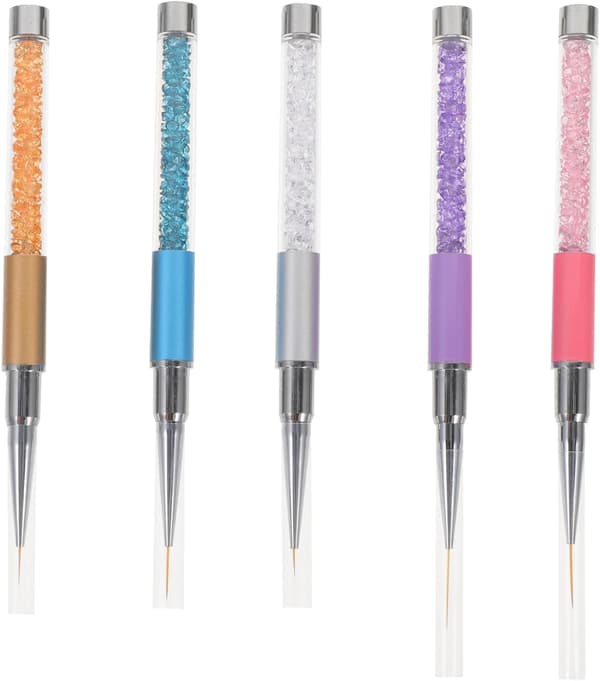 5 st nagelkonstfoderpenna för manikyr DIY-målning Linerborste Diamantspets för nagelkonstritning och målning