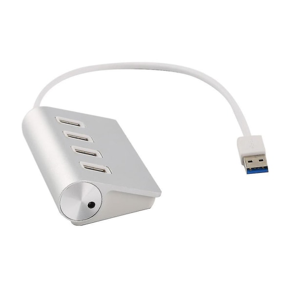 Bærbar 4-ports høyhastighets USB 3.0-hub i aluminium