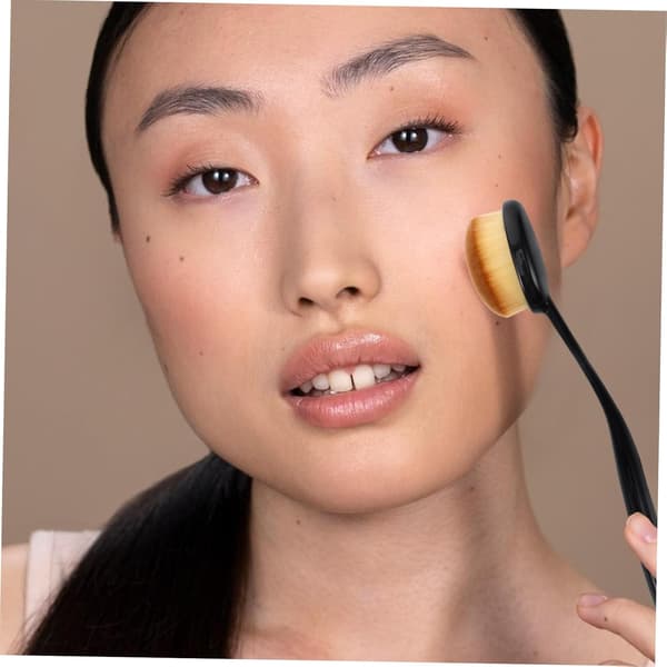 Multifunktionel makeupbørste til pudderfoundation, blush, kunstfiberharpiks konturbørste