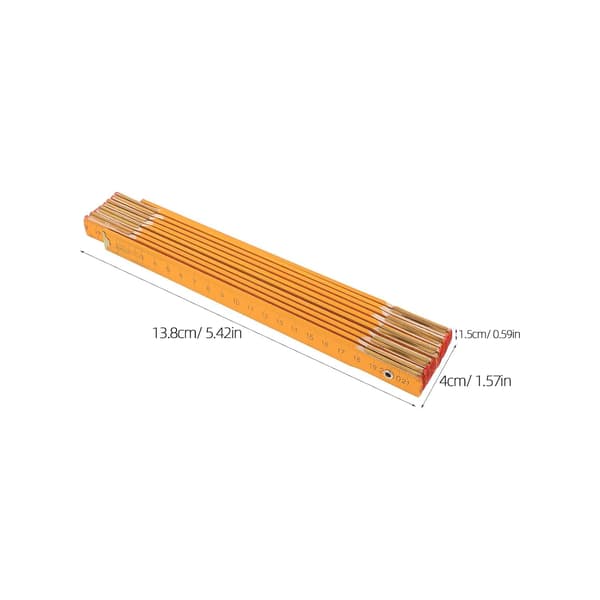 Træ 2 meter foldelineal med multi-led design Nem opbevaring Præcis måling Khaki farve