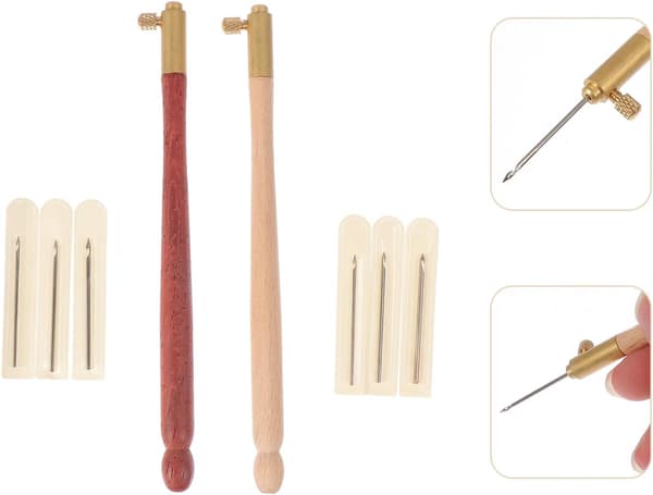 2 sæt hæklenåle med glatte nåle i rustfrit stål og ergonomisk design